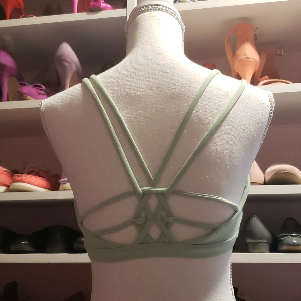 lululemon athletica Light Sage Green Strappy Sports Bra